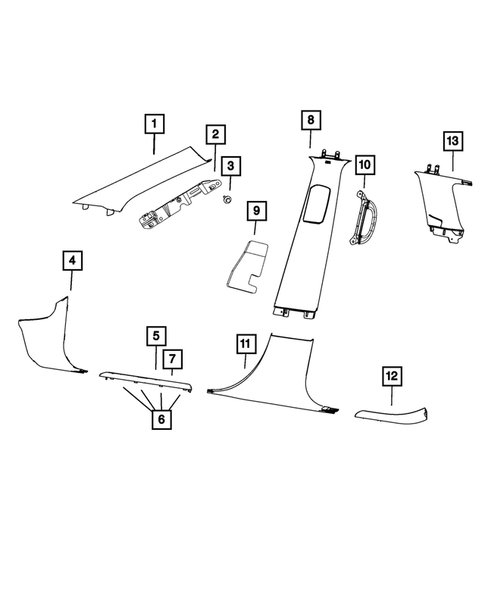 Panels - Moldings - Scuff Plates, Pillar, Cowl, 1/4 Panel Trim and Cargo Covers for 2020 Jeep Grand Cherokee #1