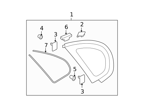 Glass & Hardware for 2006 Subaru Legacy #0