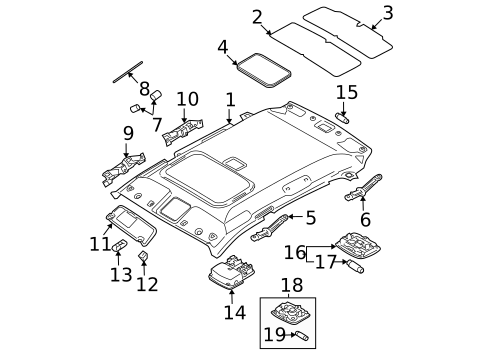 Interior Trim - Roof for 2007 Kia Sportage #1