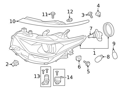 Headlamp Components for 2017 Toyota Corolla iM #0