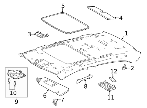 Interior Trim - Roof for 2015 Toyota Corolla #1