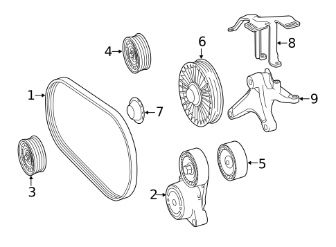 Belts & Pulleys for 2016 Mercedes-Benz E550 #0