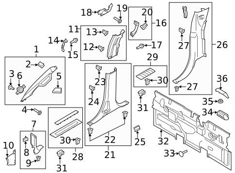 Interior Trim - Cab for 2024 Ford F-150 #11