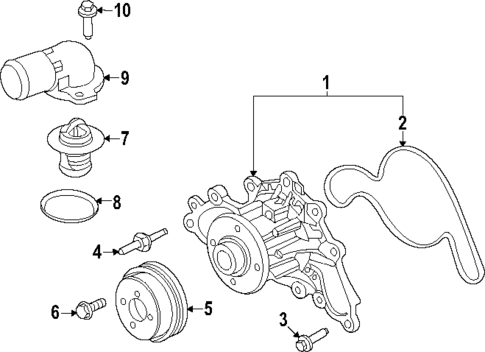 Water Pump for 2023 Ford F-350 Super Duty #0