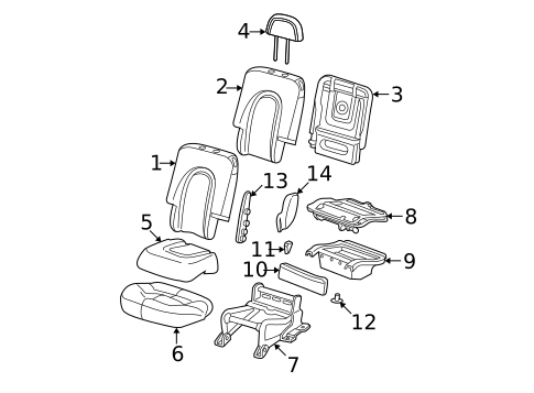 Rear Seat Components for 2005 Mercury Mountaineer #1