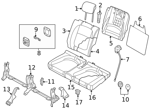 Rear Seat Components for 2015 Volkswagen Beetle #0