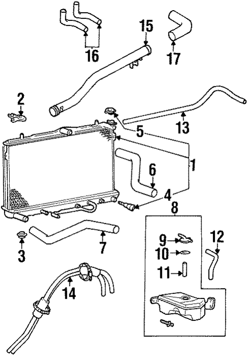 Radiator & Components for 2001 Hyundai Tiburon #0