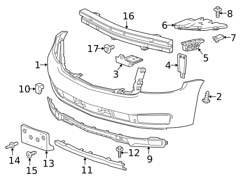 Bumper & Components - Front for 2024 Chevrolet Traverse Limited #6