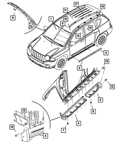 Moldings and Ornamentation for 2012 Jeep Compass #0