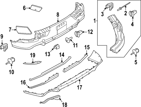 Bumper & Components - Rear for 2022 Porsche Cayenne #1