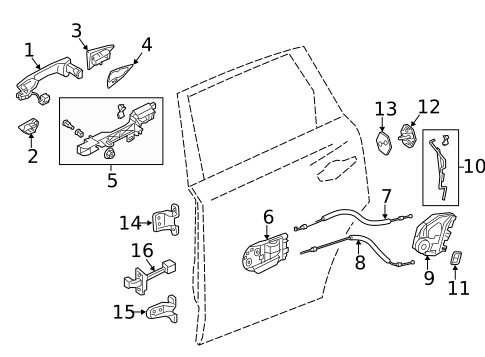 Lock & Hardware for 2018 Acura MDX #1