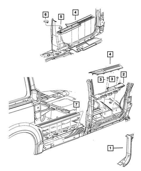 Panels-Moldings-Scuff Plates, Pillar, Cowl, 1/4 Panel Trim and Cargo Covers for 2017 Dodge Grand Caravan #2