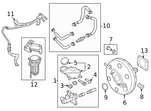 Master Cylinder - Components On Dash Panel for 2016 Kia Sorento #0