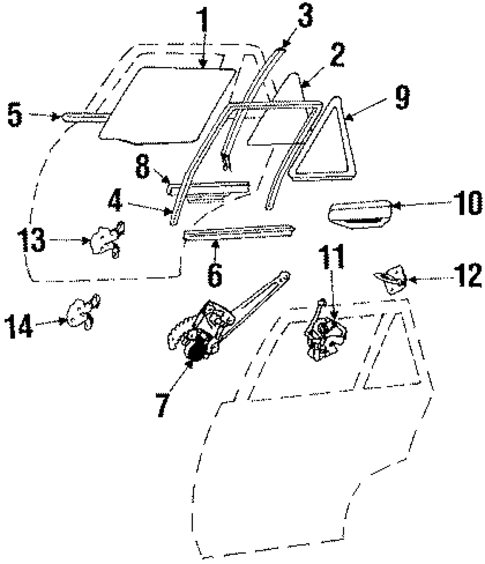 Glass - Rear Door for 1986 Toyota Tercel #0