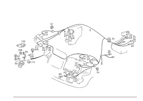 Headlamp Cable Harness and Horn for 1992 Mercedes-Benz 500E #2