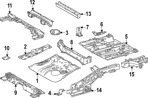 Rear Floor & Rails for 2023 Lexus RX350 #1