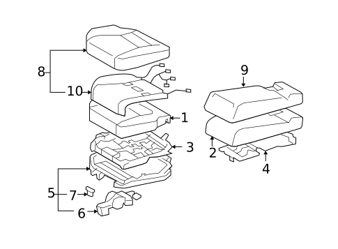 Rear Seat Components for 2007 Lexus LS460 #4