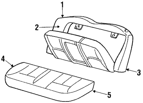 Rear Seat Components for 1997 Ford Taurus #3