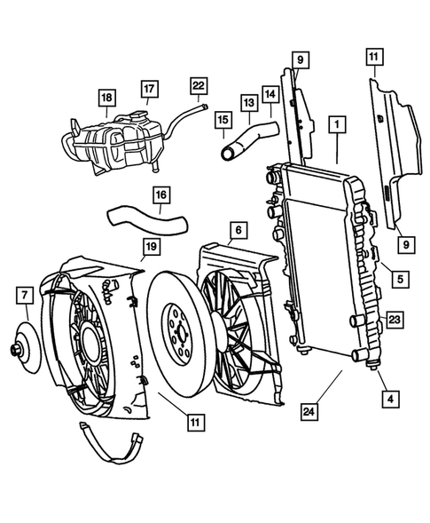 Radiator and Related Parts for 2005 Jeep Liberty #1