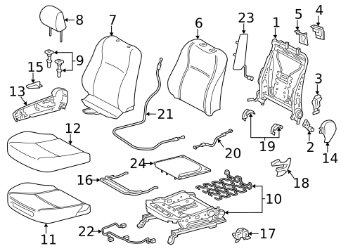 Passenger Seat Components for 2013 Toyota Yaris #0