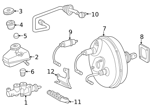 Master Cylinder - Components On Dash Panel for 1998 Mercedes-Benz E430 #0