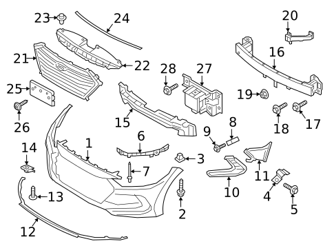 Bumper & Components - Front for 2020 Hyundai Elantra #2