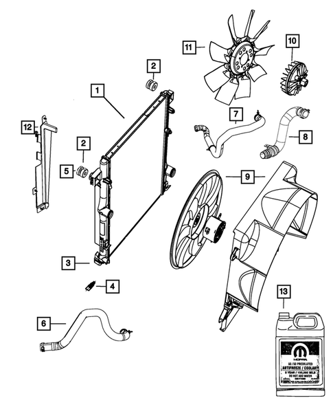 Radiator and Related Parts; Charge Air Cooler for 2011 Jeep Liberty #2