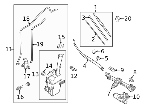Wiper & Washer Components for 2019 Kia Sorento #0