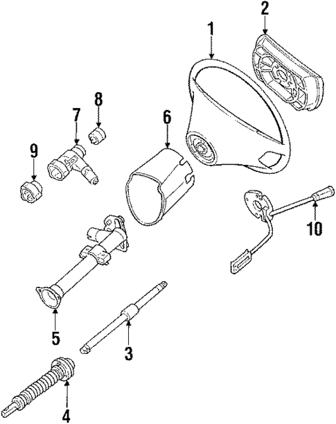 Steering Column & Wheel for 1989 Mercedes-Benz 300CE #0