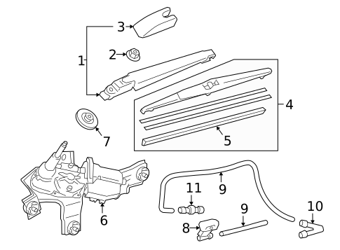 Wipers for 2018 Lexus RX450hL #1