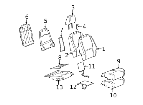 Front Seat Components for 2007 Pontiac Torrent #0