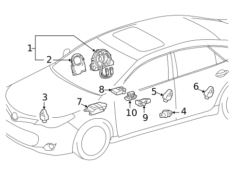 Air Bag Components for 2013 Lexus ES350 #1