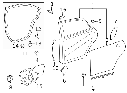 Door & Components for 2018 Lexus ES350 #0