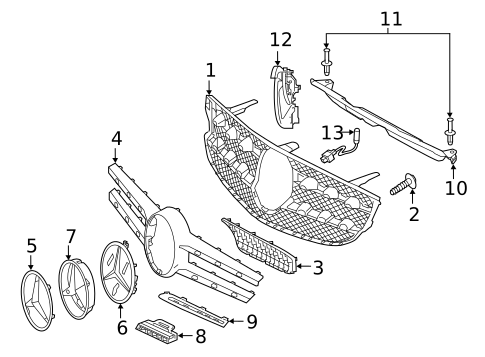 Grille & Components for 2019 Mercedes-Benz GLC350e #0