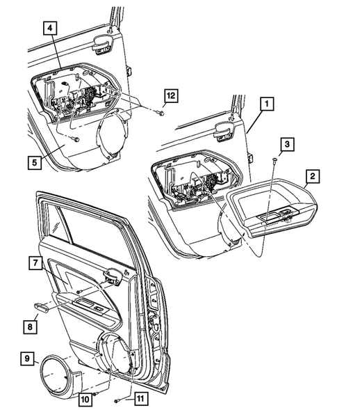 Door Trim Panels-Front and Rear for 2008 Dodge Caliber #1