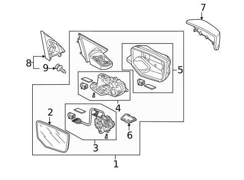 Outside Mirrors for 2008 Honda Accord #1