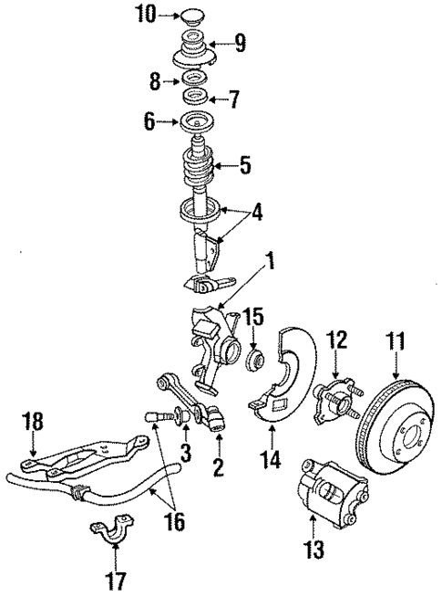 Stabilizer Bar & Components for 1993 Ford Tempo #0