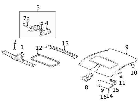 Interior Trim - Roof for 2004 Porsche 911 #0