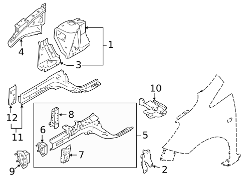 Structural Components & Rails for 2019 Nissan Versa #1