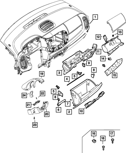 Instrument Panel for 2018 Fiat 500L #0