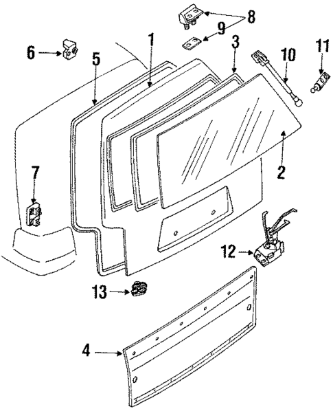 Gate & Hardware for 1990 Toyota Corolla #0