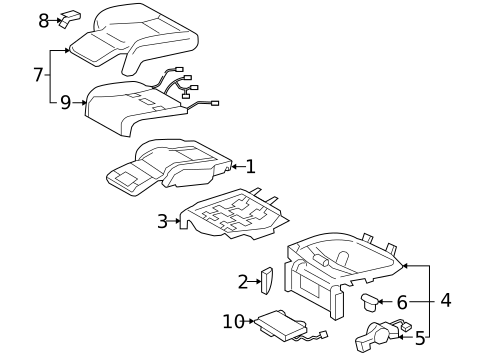 Rear Seat Components for 2007 Lexus LS460 #3