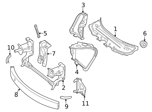 Radiator Support for 2007 Mercedes-Benz R 63 AMG® #0