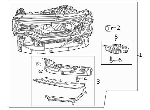 Headlamp Components for 2024 Jeep Wagoneer L #0
