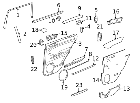 Interior Trim - Rear Door for 2010 Mercedes-Benz GL450 #0