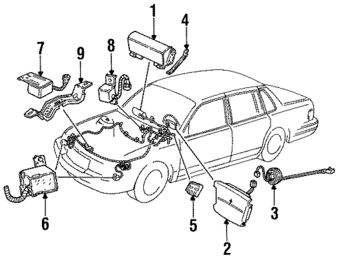 Air Bag Components for 1990 Lincoln Continental #0