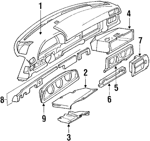 Instrument Panel for 1989 Mercedes-Benz 560SEC #0