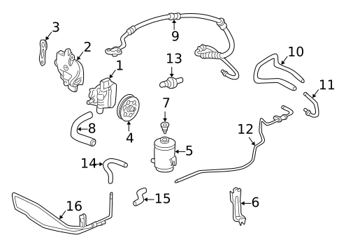 Pump & Hoses for 1998 Honda Accord #2