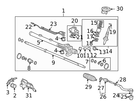 Steering Gear & Linkage for 2007 Honda Accord #1