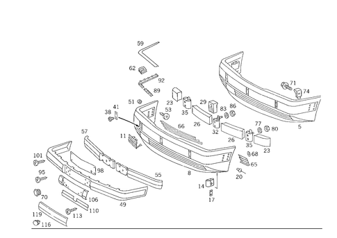 Front Bumper for 1986 Mercedes-Benz 300E #3